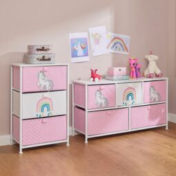 Liberty House Toys Unicorn 5 Drawer Storage Chest in Light Pink - thumbnail 3