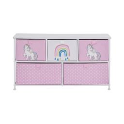 Liberty House Toys Unicorn 5 Drawer Storage Chest in Light Pink - thumbnail 5