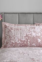 Catherine Lansfield 'Crushed Velvet' Pillowsham Pair in Pink - thumbnail 1