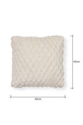 BHS Honeycomb Faux Fur Cushion in Cream - thumbnail 3