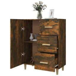 Berkfield Home Sideboard Smoked Oak 69.5x34x90 cm Engineered Wood in Brown - thumbnail 4