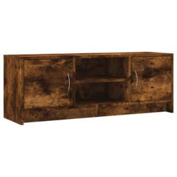 Berkfield Home TV Cabinet Smoked Oak 102x30x37.5 cm Engineered Wood in Brown - thumbnail 3