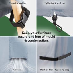 VonHaus Waterproof Garden Furniture Set Cover in Grey - thumbnail 2