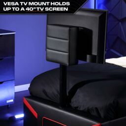 "X Rocker Cerberus Twist TV Bed with Underbed Storage, up to 40"" TV with Mattress in Dark Red - Size: Single" - thumbnail 5