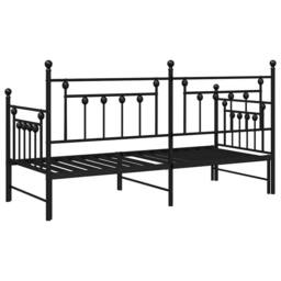 Berkfield Home Daybed Frame with Trundle Black 75x190 cm Steel - thumbnail 7