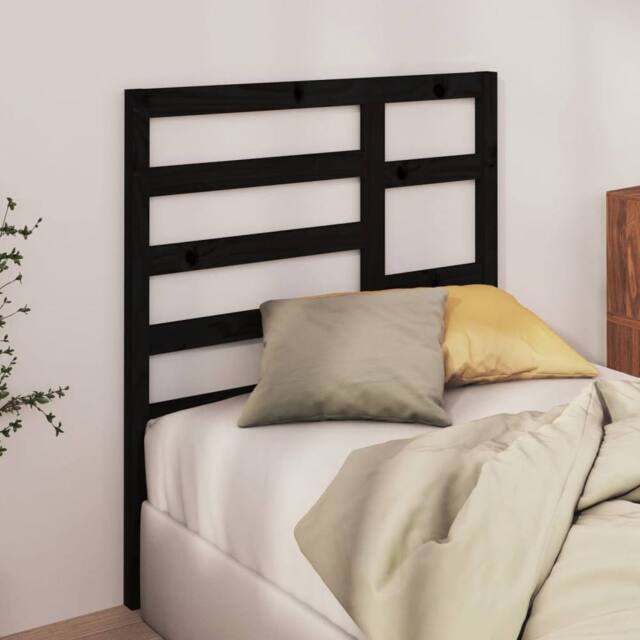Berkfield Home Beautiful Bed Headboard Black 96x4x104 cm Solid Wood Pine - Size: 96 x 4 x 104 cm - image 1