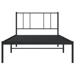Berkfield Home Metal Bed Frame with Headboard Black 90x190 cm Single - thumbnail 6