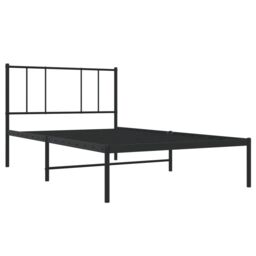 Berkfield Home Metal Bed Frame with Headboard Black 90x190 cm Single - thumbnail 5