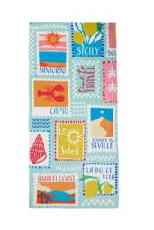 Catherine Lansfield 'Postcards' Cotton Beach Towel in Green - thumbnail 3