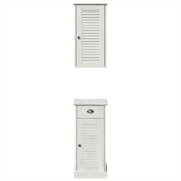 Berkfield Home Bathroom Furniture Set 2 pcs Brown & White 37 x 34 x 80 cm - thumbnail 7