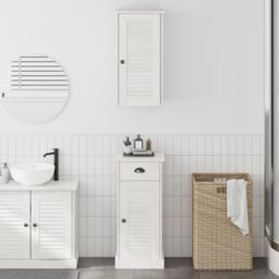 Berkfield Home Bathroom Furniture Set 2 pcs Brown & White 37 x 34 x 80 cm - thumbnail 1