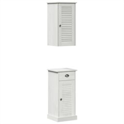 Berkfield Home Bathroom Furniture Set 2 pcs Brown & White 37 x 34 x 80 cm - thumbnail 2