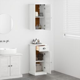 Berkfield Home Bathroom Furniture Set 2 pcs Brown & White 37 x 34 x 80 cm - thumbnail 4