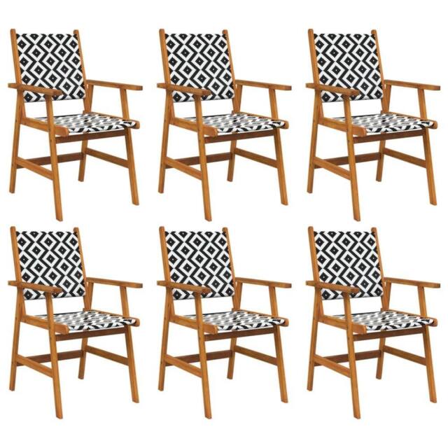 Berkfield Home Garden Chairs 6 pcs Solid Acacia Wood in Brown - image 1