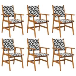 Berkfield Home Garden Chairs 6 pcs Solid Acacia Wood in Brown - thumbnail 1