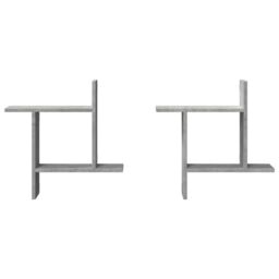 Berkfield Home Wall Shelves 2 pcs Concrete Grey 50x12x50 cm Engineered Wood - Size: 50 x 12 x 50 cm - thumbnail 4