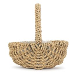 Red Hamper Seagrass Small Seagrass Plastic Lined Shopping Basket in Natural - thumbnail 3