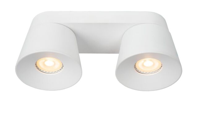 Lucide 'TRIGONO' Dimmable Stylish Tiltable Twin Ceiling Spotlight 2xGU10 in White - image 1