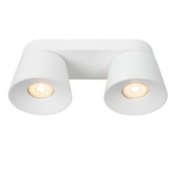 Lucide 'TRIGONO' Dimmable Stylish Tiltable Twin Ceiling Spotlight 2xGU10 in White - thumbnail 4