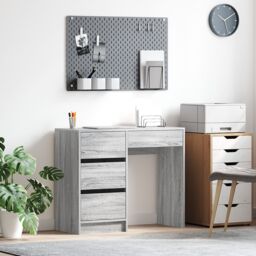 Berkfield Home Grey Writing Desk Grey Sonoma Engineered Wood Medium Storage