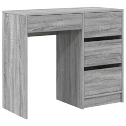 Berkfield Home Grey Writing Desk Grey Sonoma Engineered Wood Medium Storage - thumbnail 2