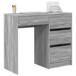 Berkfield Home Grey Writing Desk Grey Sonoma Engineered Wood Medium Storage - thumbnail 3