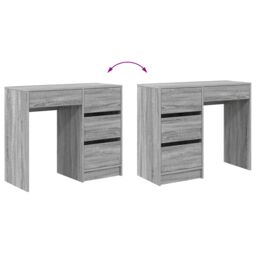 Berkfield Home Grey Writing Desk Grey Sonoma Engineered Wood Medium Storage - thumbnail 9