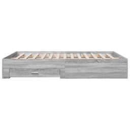 Berkfield Home Bed Frame with Drawers without Mattress Grey Sonoma 150x200 cm King Size - thumbnail 5