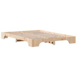 Berkfield Home Modern Bed Frame Natural Pine Wood 160 x 200 cm Durable Bed Frame in Beige - thumbnail 7