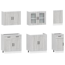 Berkfield Home 7 Piece Kitchen Cabinet Set Kalmar Grey Sonoma Engineered Wood - thumbnail 4