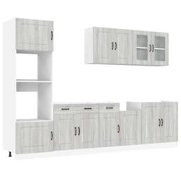 Berkfield Home 7 Piece Kitchen Cabinet Set Kalmar Grey Sonoma Engineered Wood - thumbnail 1
