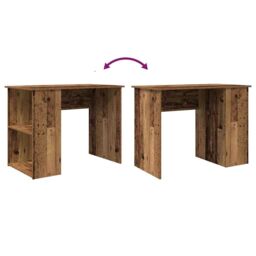 Berkfield Home Desk Old Wood 100x55x75 cm Engineered Wood in Brown - Size: 100 x 55 x 75 cm - thumbnail 7