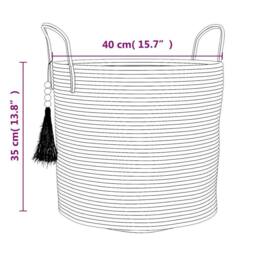 Berkfield Home Storage Basket Brown √ò40x35 cm Cotton - Size: 40x35 cm - thumbnail 8