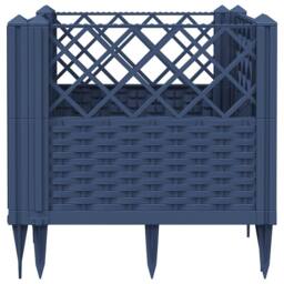 Berkfield Home Beautiful Garden Planter with Pegs Blue Grey 43.5x43.5x43.5 cm PP in Dark Blue - thumbnail 4