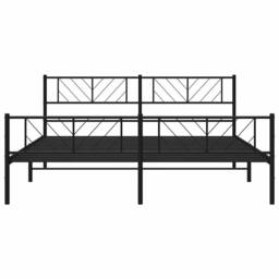 Berkfield Home Metal Bed Frame with Headboard & Footboard Black 193x203 cm - thumbnail 6