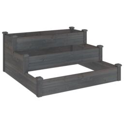 Berkfield Home Garden Raised Bed Grey 120x120x56 cm Solid Wood Fir - Size: 120 x 120 x 56 cm - thumbnail 2
