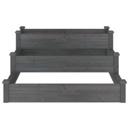 Berkfield Home Garden Raised Bed Grey 120x120x56 cm Solid Wood Fir - Size: 120 x 120 x 56 cm - thumbnail 4