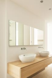 MirrorOutlet Circuitt 4mm Sheet Mirror Glass with 4 Holes Polished Edges160 x 80cm in Silver - Size: 1 Pack - thumbnail 1