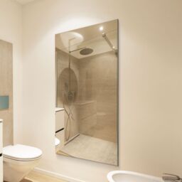 MirrorOutlet Circuitt 4mm Sheet Mirror Glass with 4 Holes Polished Edges160 x 80cm in Silver - Size: 1 Pack - thumbnail 5