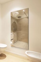 MirrorOutlet Circuitt 4mm Sheet Mirror Glass with 4 Holes Polished Edges160 x 80cm in Silver - Size: 1 Pack - thumbnail 3