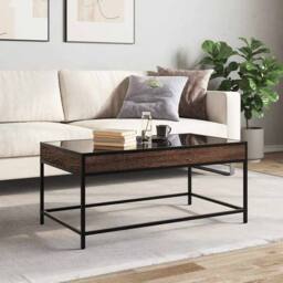 Berkfield Home Decorative Coffee Table with Infinity LED Brown Oak 90x50x41 cm - Size: 90 x 50 x 41 cm - thumbnail 4