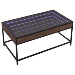Berkfield Home Decorative Coffee Table with Infinity LED Brown Oak 90x50x41 cm - Size: 90 x 50 x 41 cm - thumbnail 1
