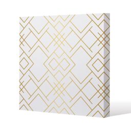 Benjamin Tate Design Golden Geo Pattern Slim Style Canvas Print 20x20cm in Natural - Size: 20x20 cm - thumbnail 2