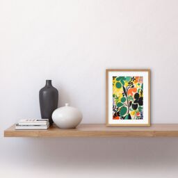 "Artery8 Wall Art Print Henri Matisse Inspired Botanical Garden Acrylic Painting Abstract Bright Shapes Artwork Framed 9X7 Inch - Size: W7"" x H9""" - thumbnail 2