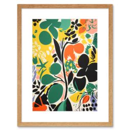 "Artery8 Wall Art Print Henri Matisse Inspired Botanical Garden Acrylic Painting Abstract Bright Shapes Artwork Framed 9X7 Inch - Size: W7"" x H9""" - thumbnail 1