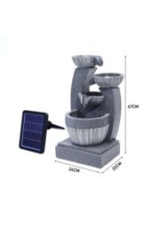 Living and Home Solar Powered Outdoor Water Fountain Rockery Decoration in Natural - thumbnail 3