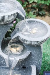 Living and Home Solar Powered Outdoor Water Fountain Rockery Decoration in Natural - thumbnail 6