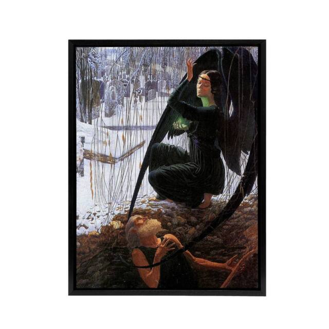"Artery8 Schwabe Death & Grave Digger Framed Canvas Wall Art Print - Size: W12"" x H16""" - image 1