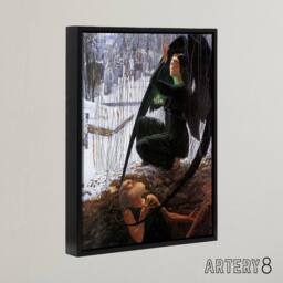 "Artery8 Schwabe Death & Grave Digger Framed Canvas Wall Art Print - Size: W12"" x H16""" - thumbnail 2