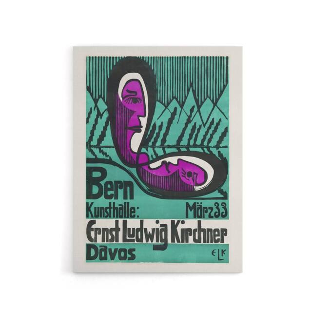 "Artery8 Retrospective Exhibition Poster Kirchner Canvas Wall Art in Blue - Size: W18"" x H24""" - image 1
